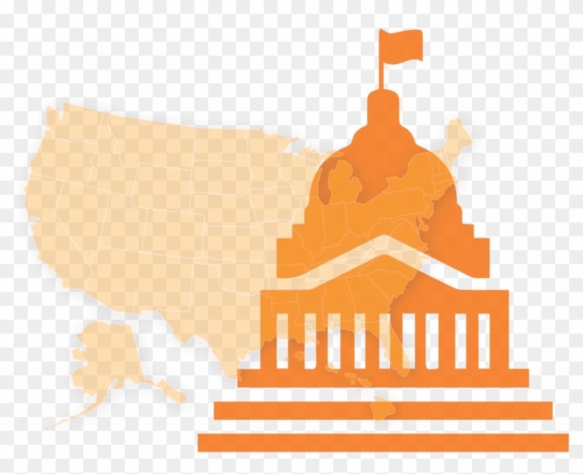 Generic Capital Dome Superimposed Over Outline Of The - House Of Congress Png Clipart #4366439