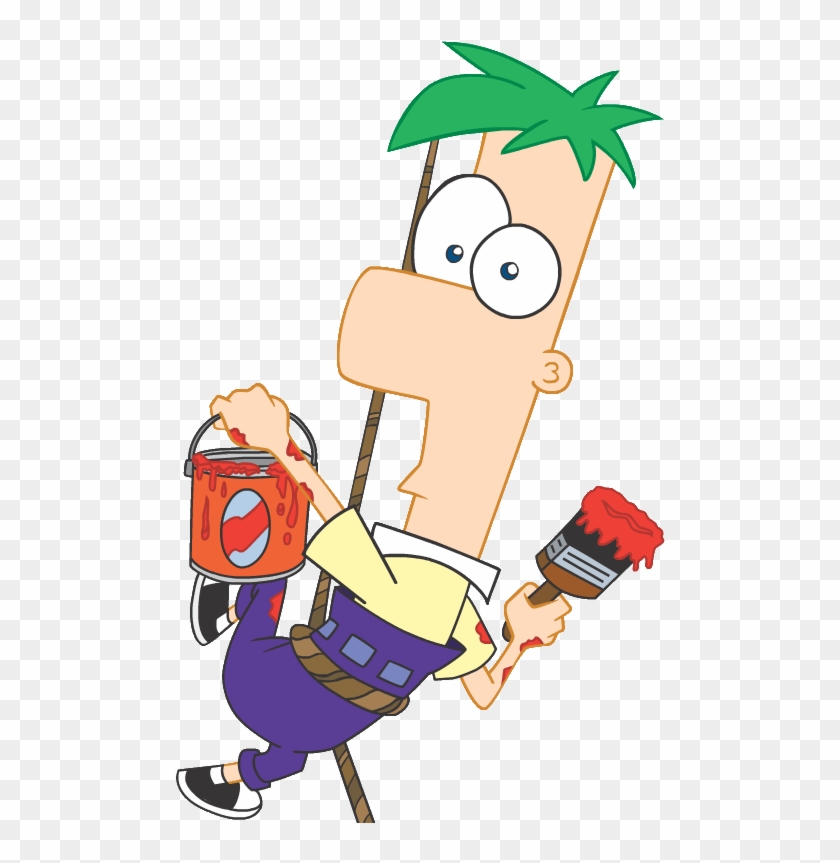 Phineas Y Ferb - Phineas Y Ferb Pintando Clipart #4367161