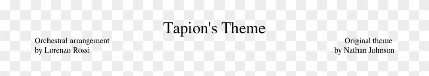 Tapion's Theme Sheet Music For Flute, Clarinet, Piano, - Il Mondo Che Vorrei Pausini Spartito Pdf Clipart