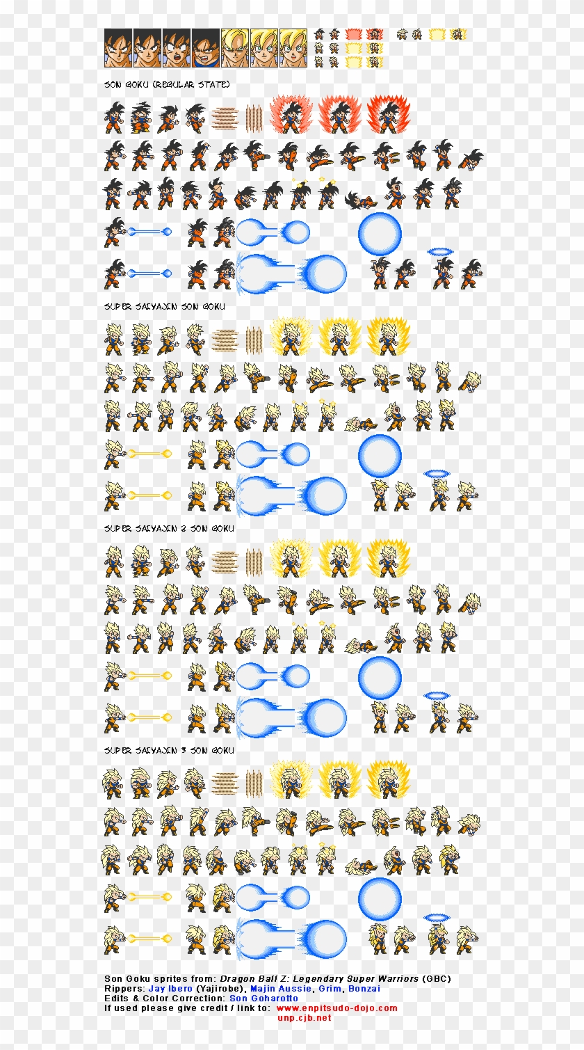 Goku1qb - Son Goku Sprite Sheet Clipart