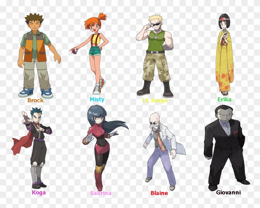 Pokemon Gym Leaders 1st Gen Clipart