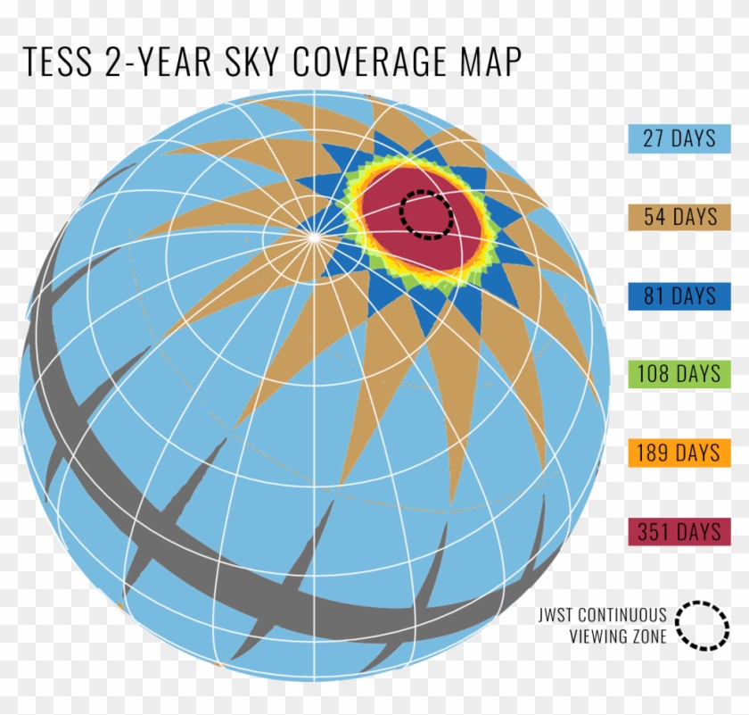 Map Of Observations - Tess Mission Clipart