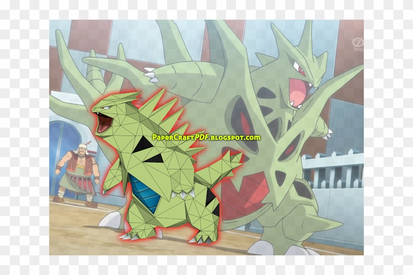 Tyranitar Papercraft Model Template - Tyranitar Evoluzioni Clipart