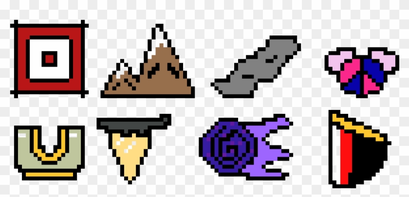 Fakemon Gym Badges - Pokemon Badges Pixel Art Clipart #4368961