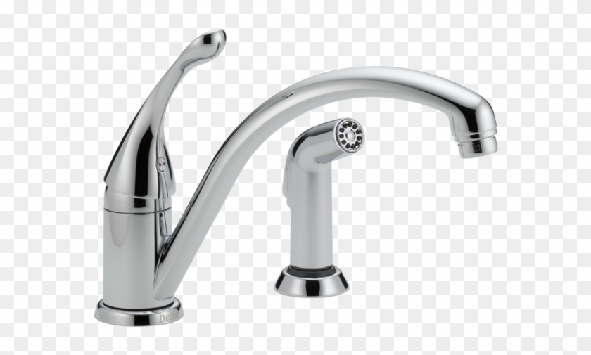 Single Handle Kitchen Faucet With Spray - Delta 141 Dst Clipart #4370059