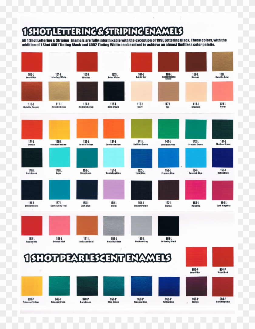 Shotcc - Enamel Paint Colour Chart Clipart #4371053
