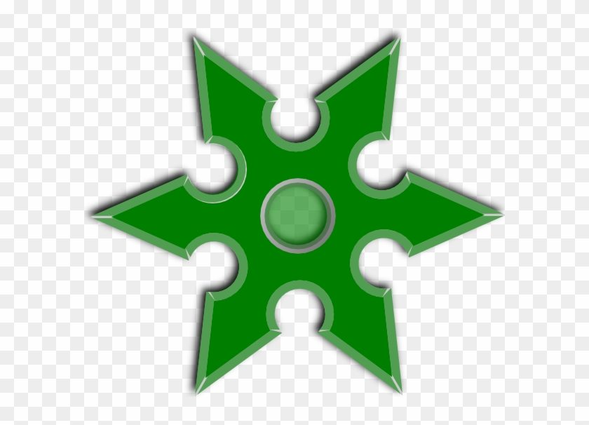 Green Throwing Star Clip Art At Clker Ⓒ - Shuriken Png Transparent Png