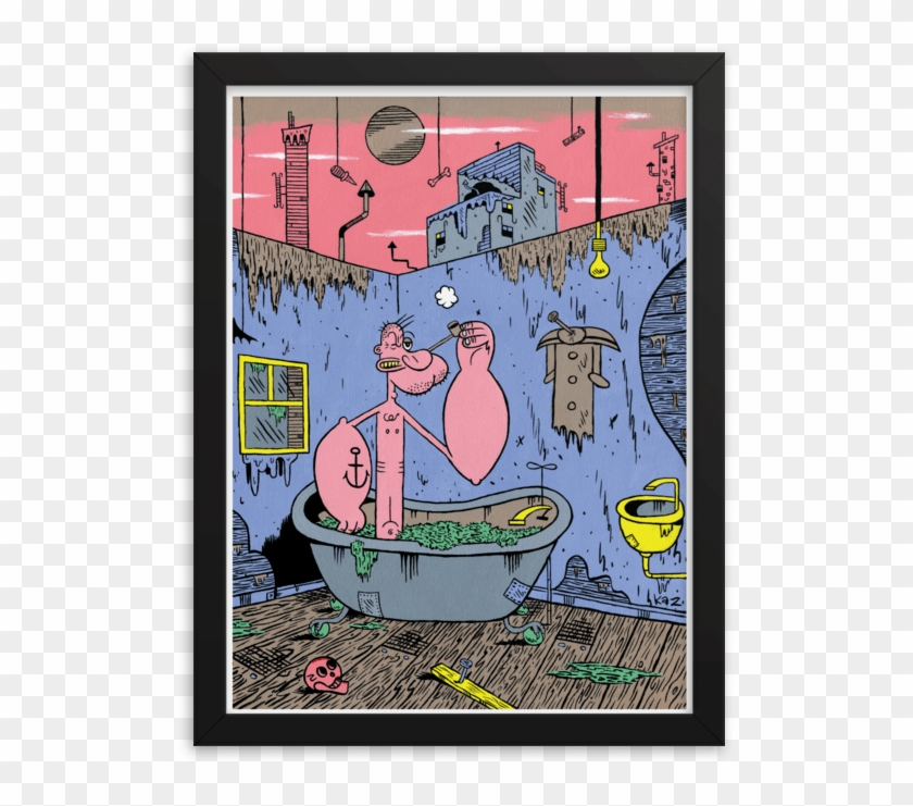 Popeye In Underworld Framed Print - Illustration Clipart