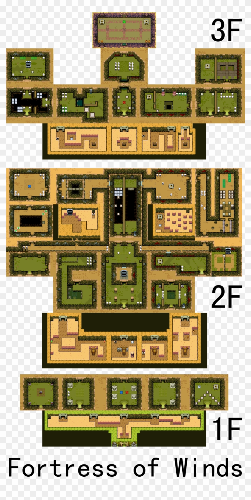 Legend Of Zelda, The - Minish Cap Fortress Of Winds Map Clipart