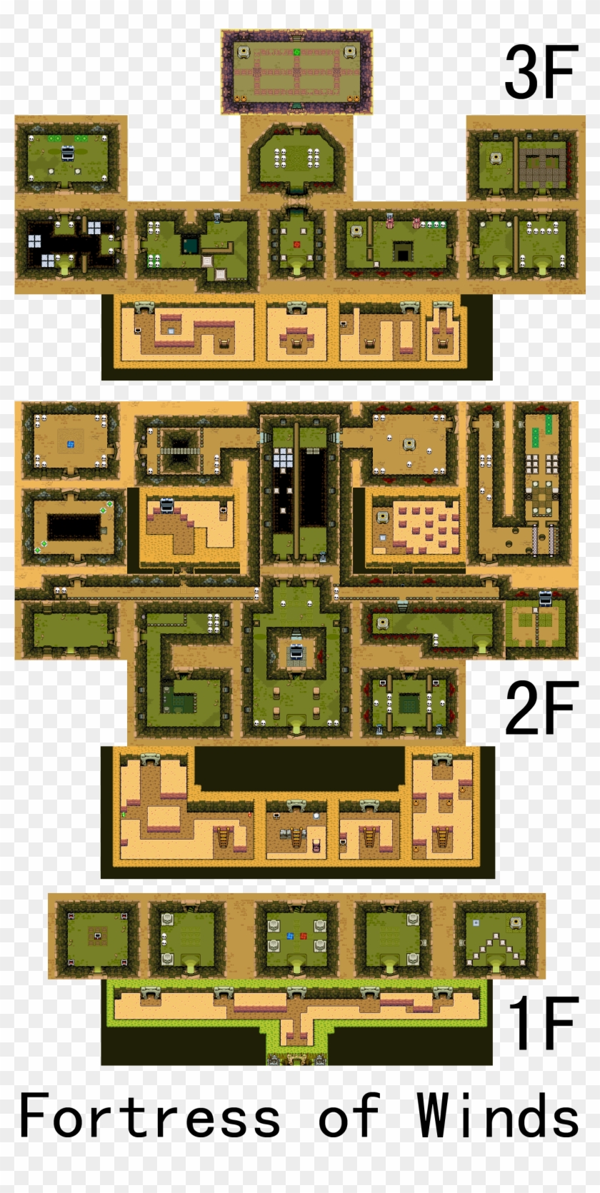 Legend Of Zelda, The - Minish Cap Fortress Of Winds Map Clipart #4373335