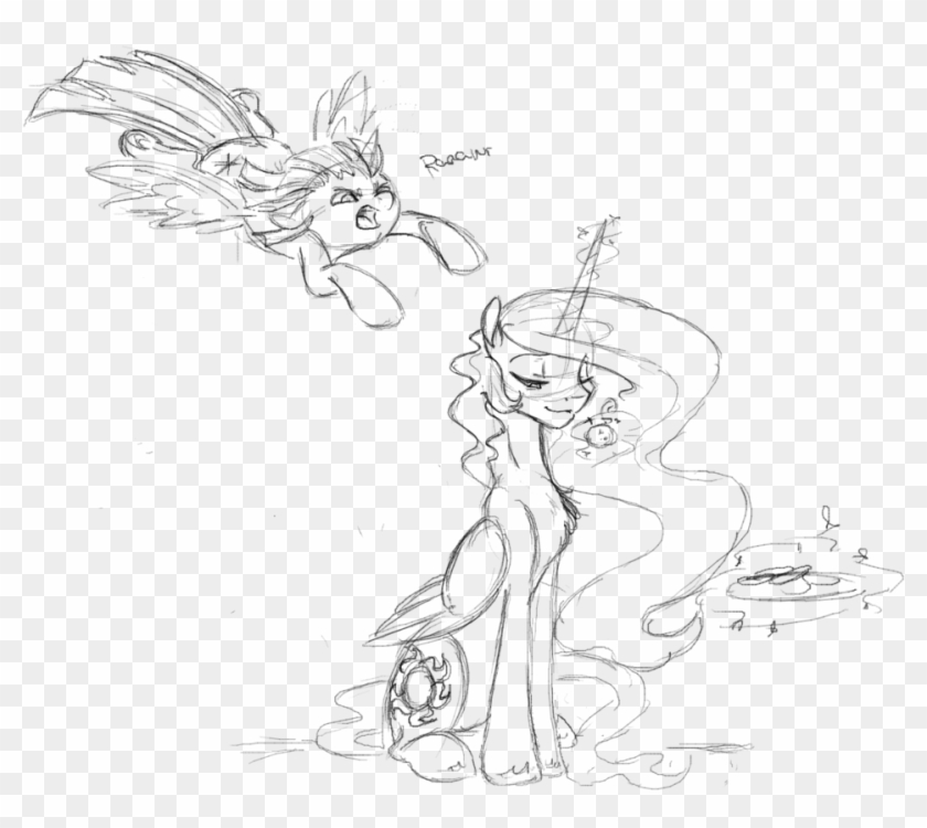 Bri-sta, Monochrome, Pony, Princess Celestia, Rawr, - Cartoon Clipart
