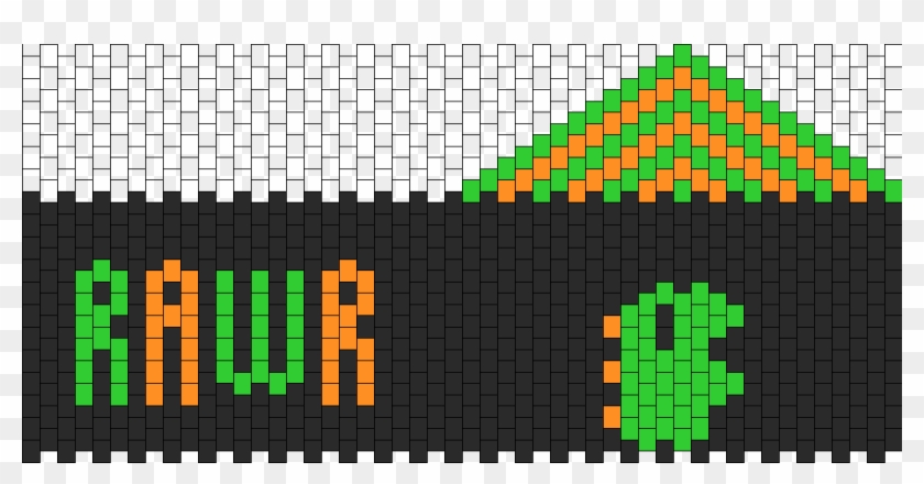 Rawr Dinosaur Wallet Bead Pattern - Graphic Design Clipart #4373918