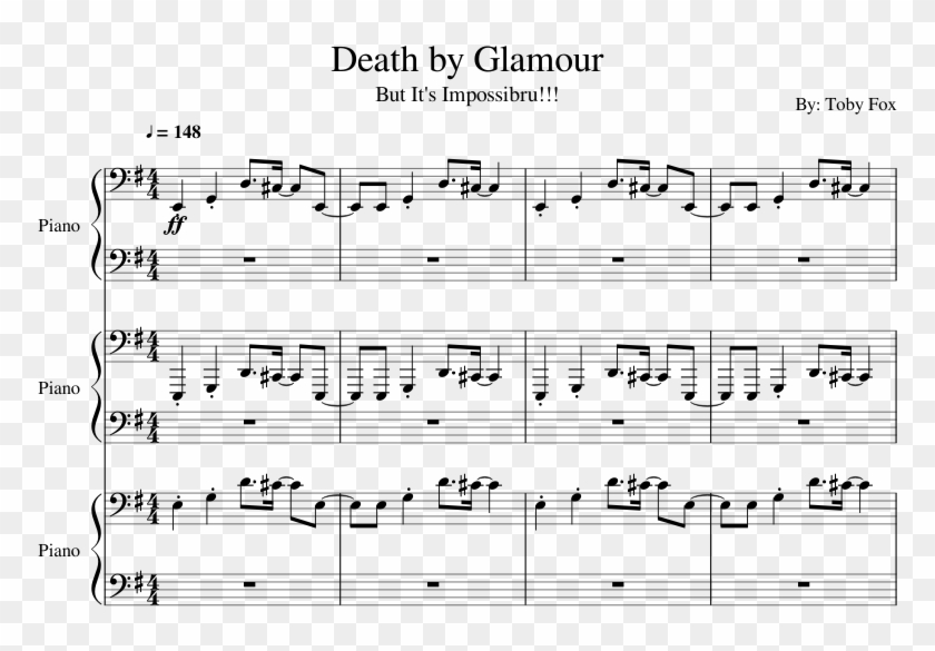Impossible Death By Glamour - Sheet Music Clipart #4374456