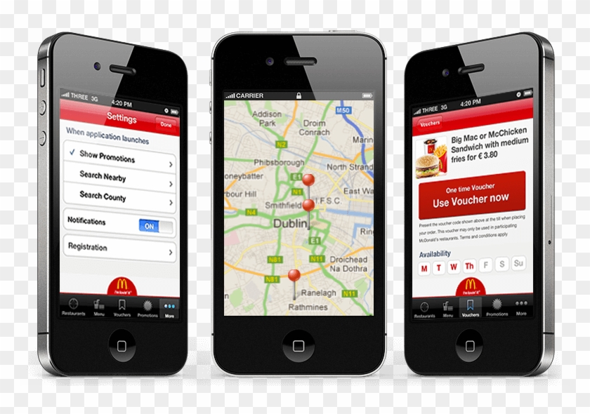 Mc Donalds App - Iphone 4 Clipart #4374786