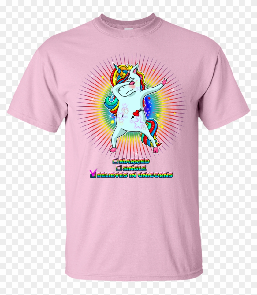 Married Single Believes In Unicorns Dabbing Unicorn - Yes Papa T Shirt Clipart #4376656