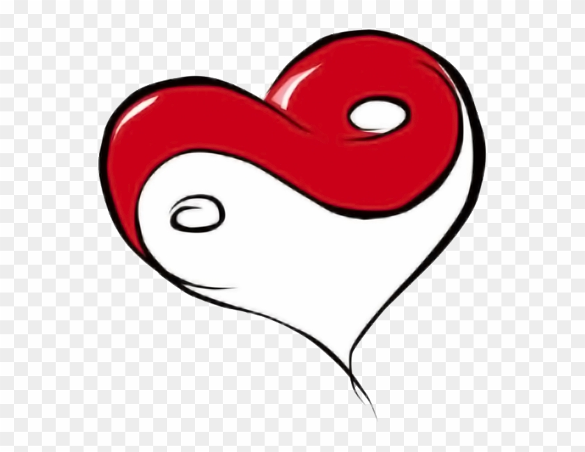 195kib, 600x617, Yinyangheartred - Yin Yang Love Heart Clipart
