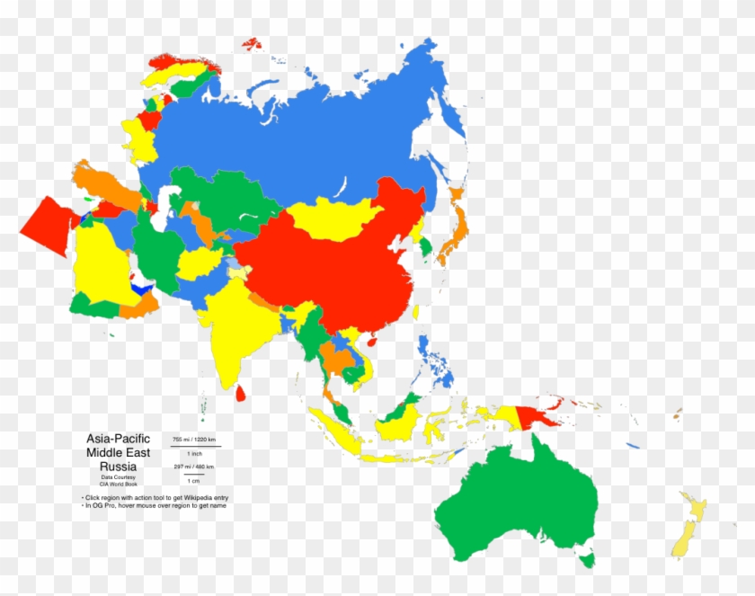 Blank Coloring World South - Asia Map With Australia Clipart