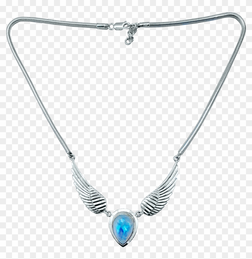 A Stunning Silver Angel Wing Necklace Set With Top - Necklace Clipart #4379567