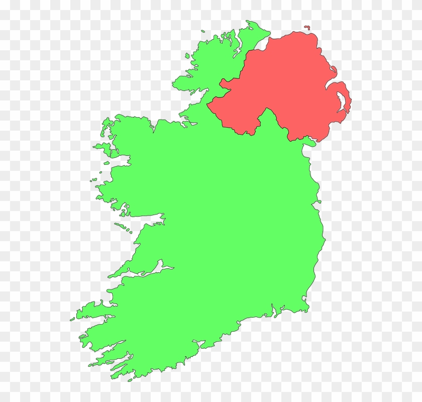 Ireland Country Green Map Northern Ireland Red - Leitrim On Map Of Ireland Clipart