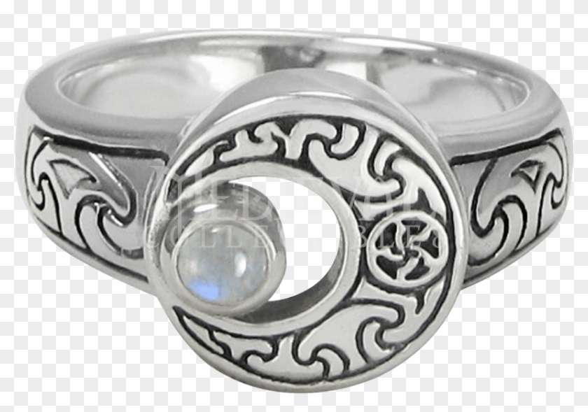 Crescent Moon With Moonstone Ring - Pre-engagement Ring Clipart