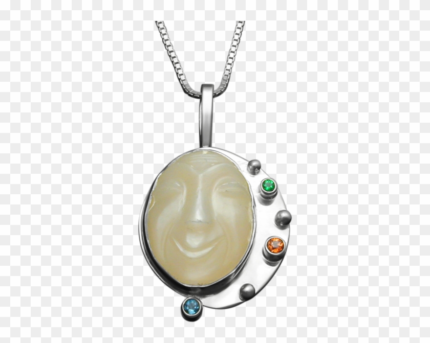 Sheet Pendant With Moonstone Face, Blue Topaz,citrine, - Locket Clipart