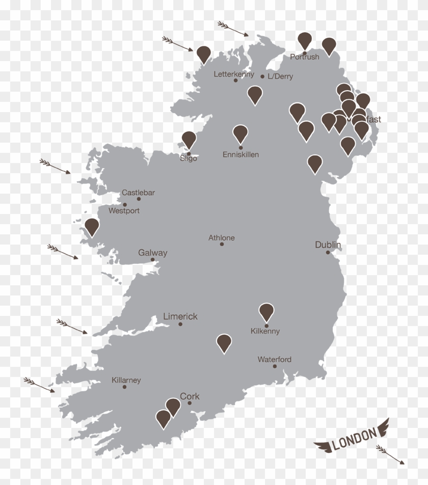Republic Of Ireland - Map Of Ireland Transparent Background Clipart #4380222