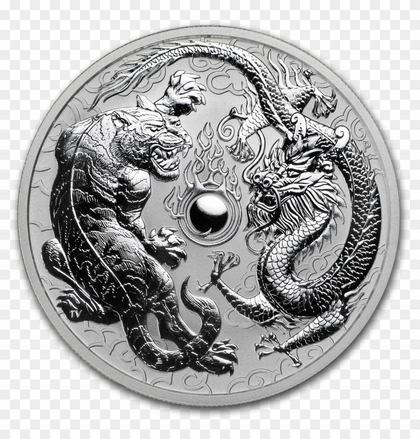 Buy 2018 Australia 1 Oz Silver Dragon & Tiger Bu Coin - 1 Oz Dragon And Tiger Gold Coin 2019 Clipart #4380883