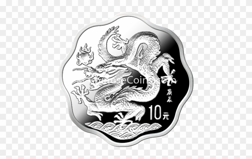2000 10y Silver Dragon Scallop Coin Rev - Illustration Clipart #4381106