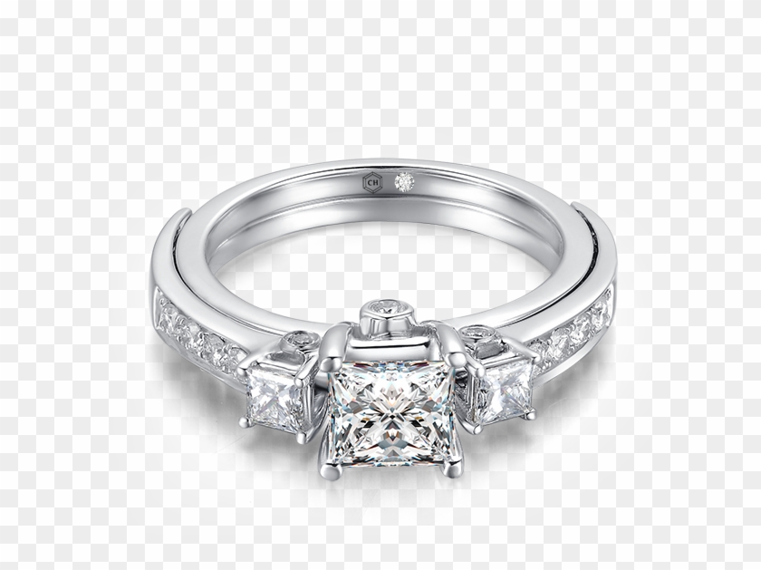 Princess-cut Three Stone Versatile Vintage Engagement - Engagement Ring Clipart #4381711