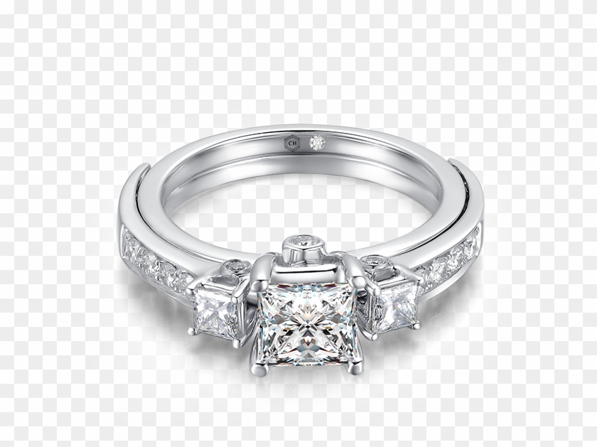 Princess-cut Three Stone Versatile Vintage Engagement - Engagement Ring Clipart #4381711
