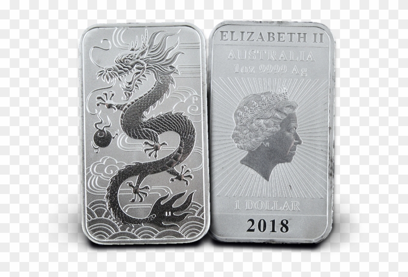 1 Oz Silver Dragon Coin Bar - Dragon Clipart #4381920