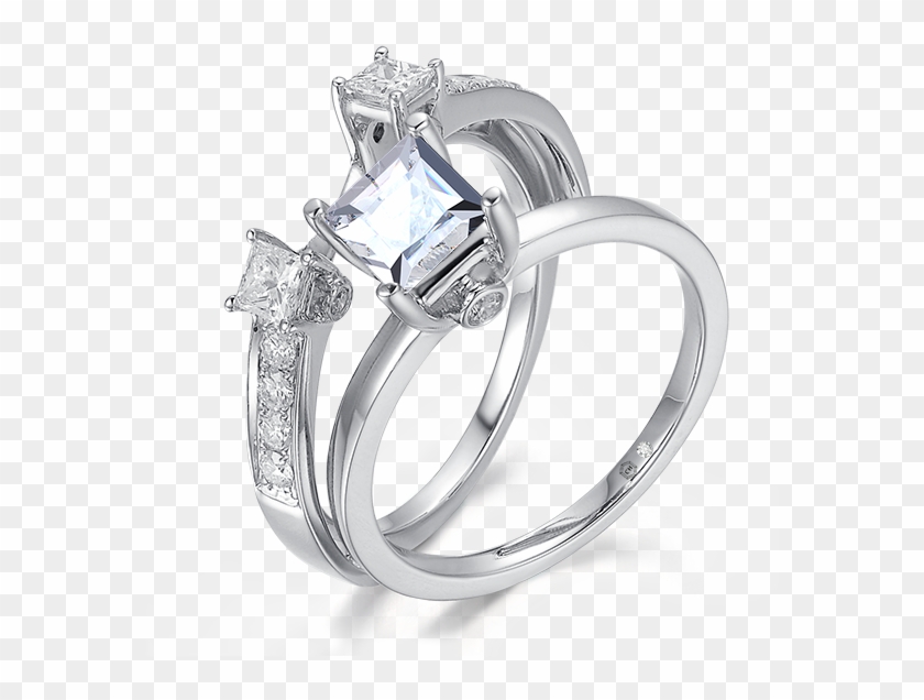 Princess-cut Three Stone Versatile Vintage Engagement - Pre-engagement Ring Clipart #4382234