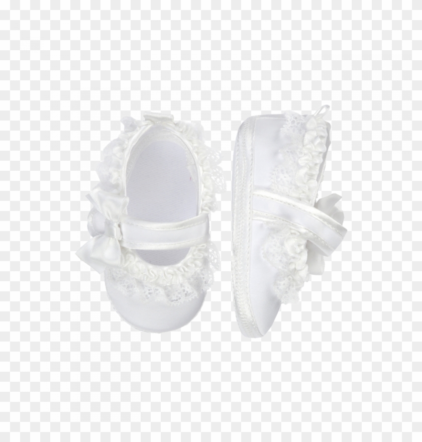 Ballerine Panna Con Ruches In Raso E Trina Di Pizzo - Ruffle Clipart #4382423