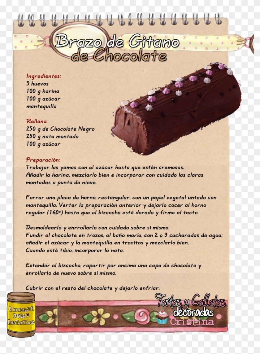 Brazo De Gitano De Chocolate - Recetas De Pasteles Escritas Clipart #4382995