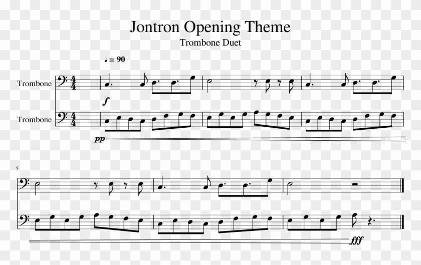 Jontron Opening Theme Sheet Music 1 Of 1 Pages - Sheet Music Clipart