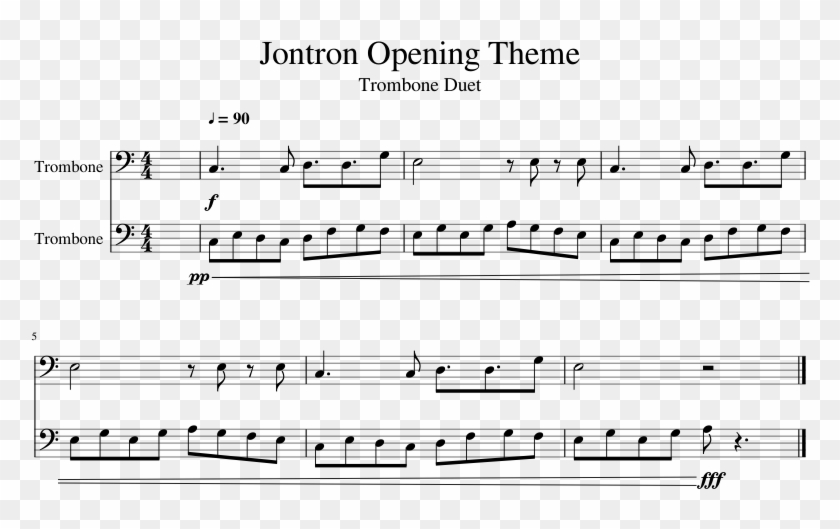 Jontron Opening Theme Sheet Music 1 Of 1 Pages - Sheet Music Clipart