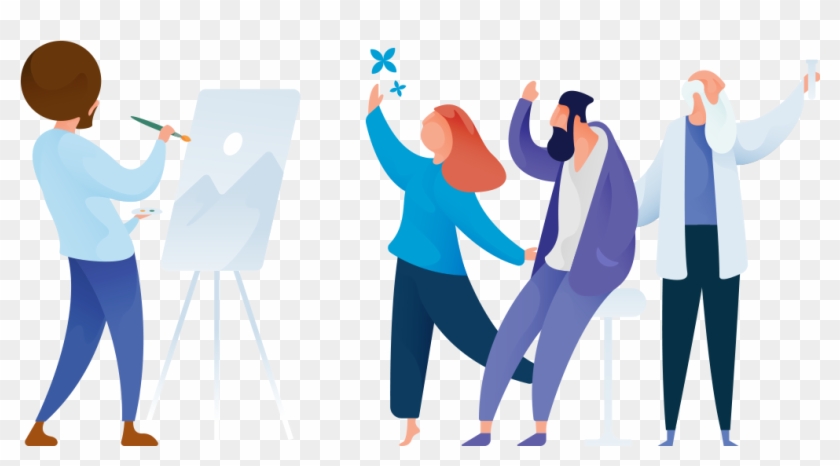 Who's Behind Round Icons - Illustration Clipart