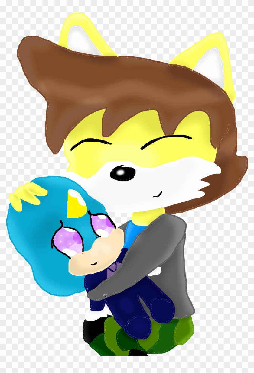 Blackhawk Hugs Volk - Cartoon Clipart