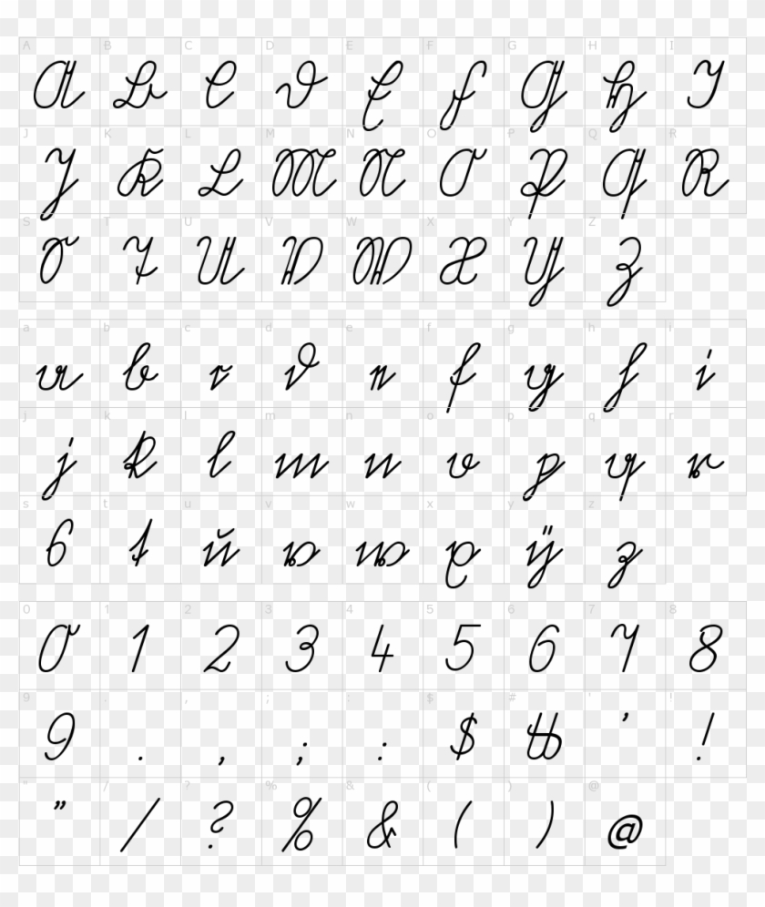 Font Characters - Annabelle Cursive Font Clipart #4384995