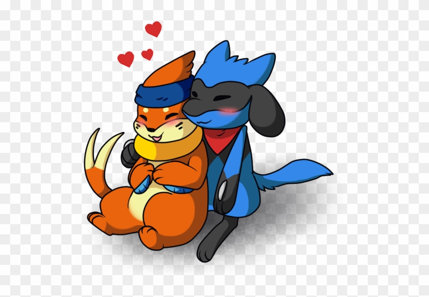 Jet The Buizel And Zen The Riolu - Cartoon Clipart