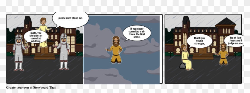 Women About To Get Stoned - Cartoon Clipart