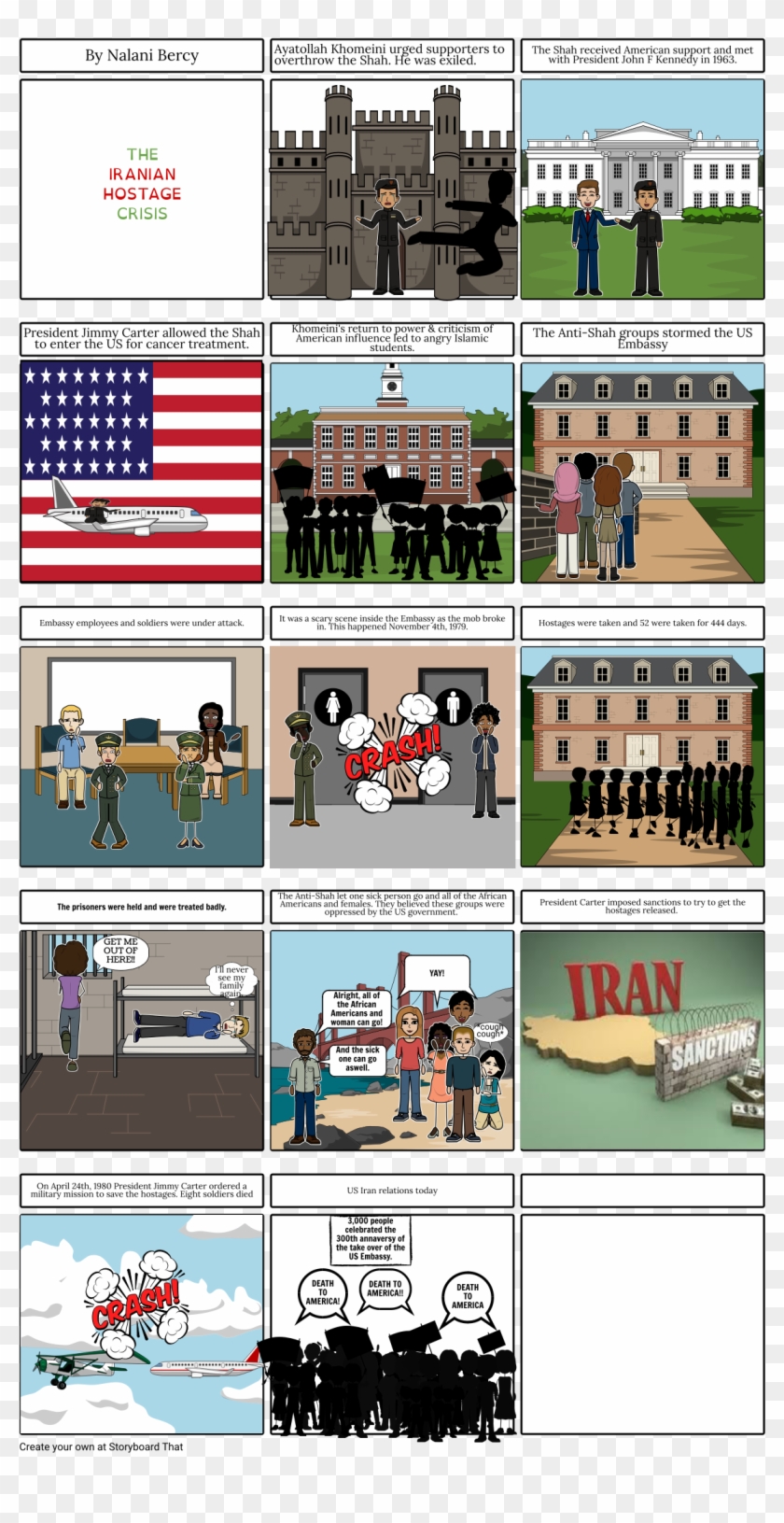 The Iranin Hostage Crisis - Iranian Hostage Crisis Storyboard Clipart #4388167