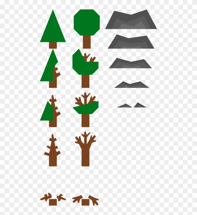 Tree Game Sprites Minimal Rock Resources - Rts Resource Icons Clipart