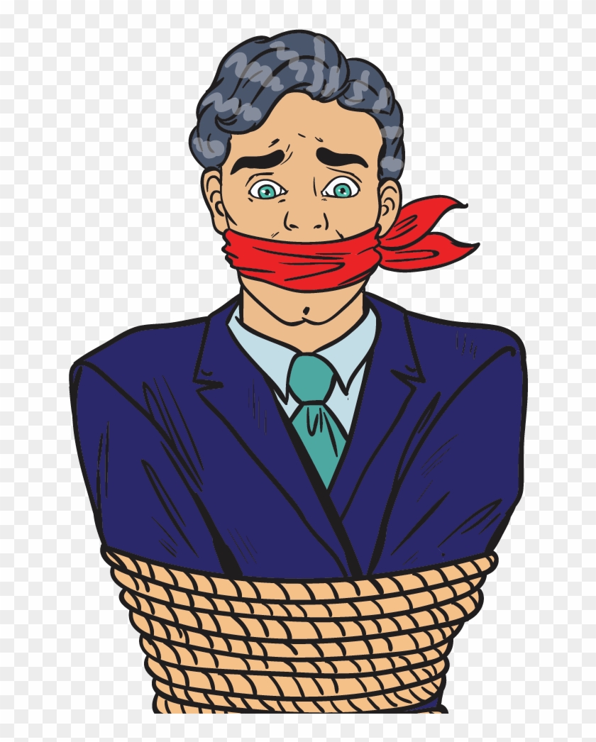 Call 3231 - Tied Up Man Cartoon Clipart