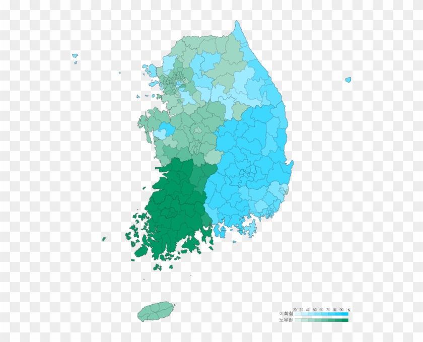 Presidential Election Of South Korea 2002 Result By - South Korea Map Clipart #4390601