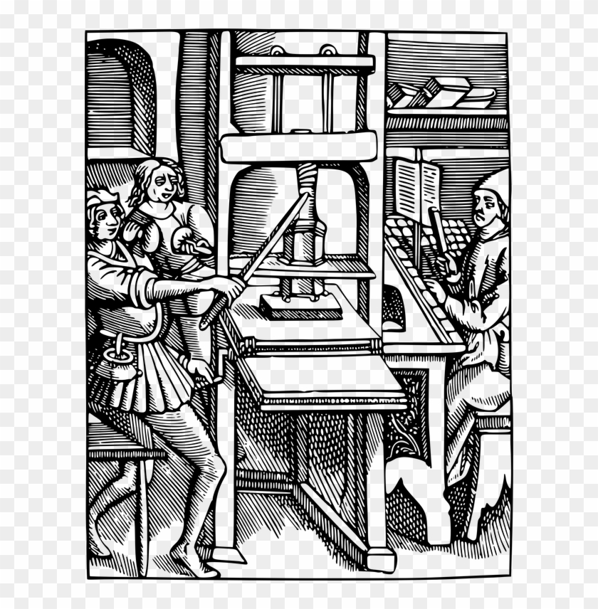 Renaissance Clipart Transparent - Early Modern Printing Press - Png Download