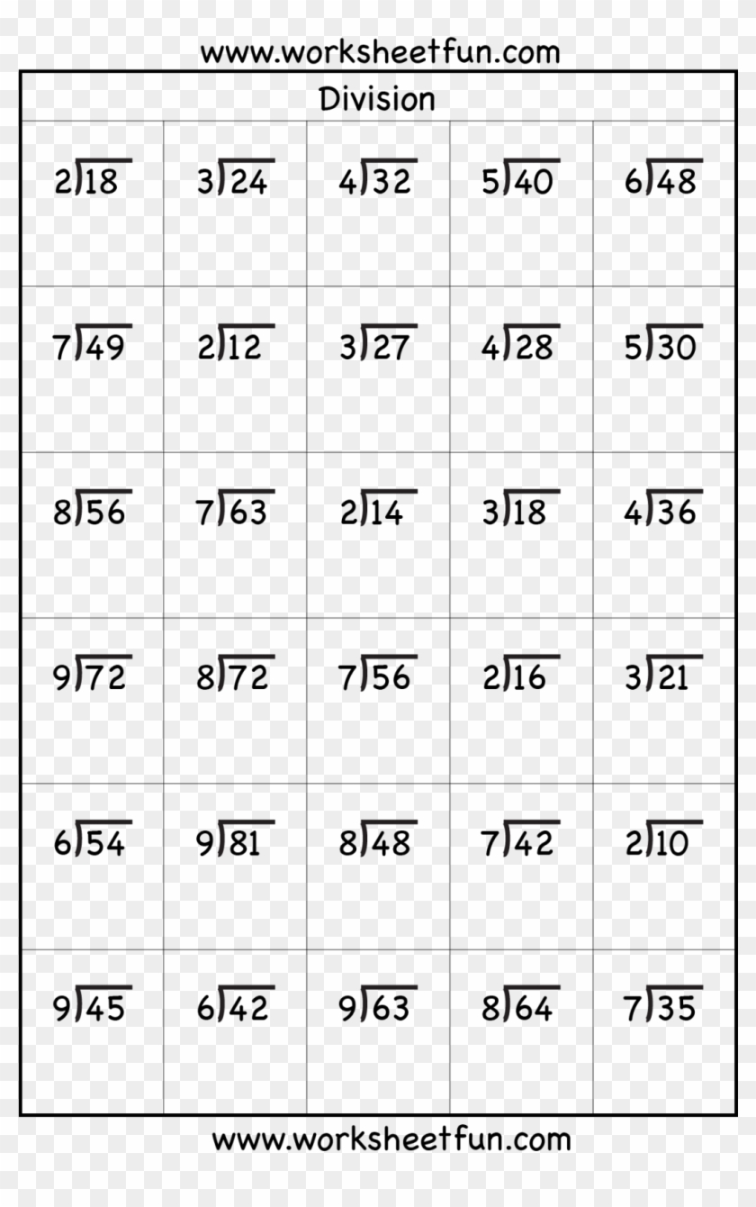 Math Division Worksheets, 4Th Grade Math Worksheets, - Short Division Questions Without Remainders Clipart (#4392831) - Pikpng