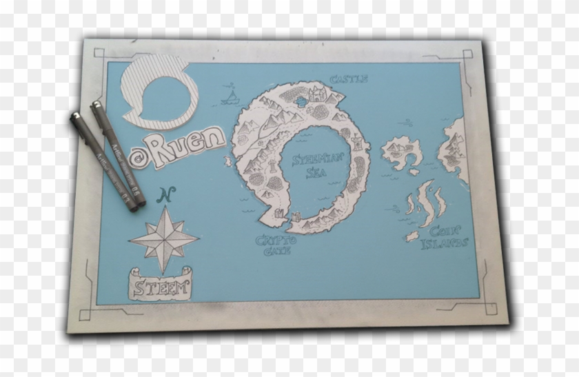 Drawing Fantasy Map Using Steemit Logo - Circle Clipart #4394289