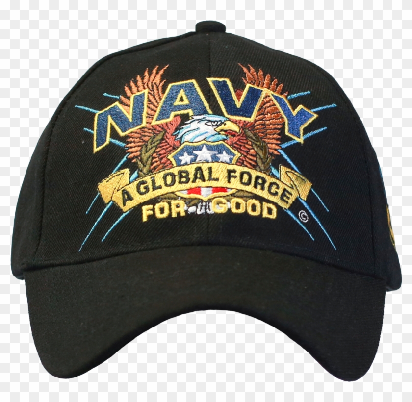 Navy Slogan Embroidered Baseball Cap-black - Baseball Cap Clipart #4394503