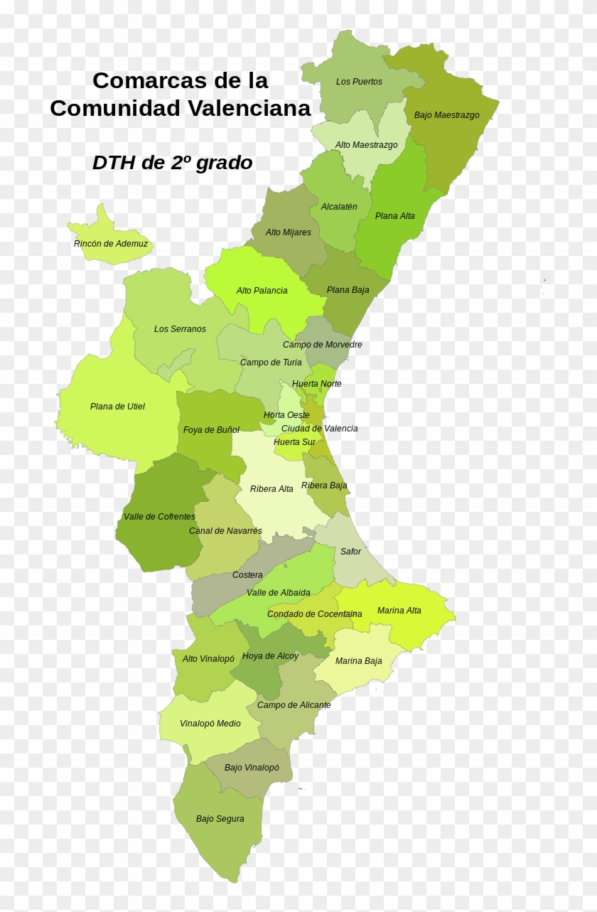 Mapa Comarcal De La Comunidad Valenciana - Mapa Comarcas Comunidad Valenciana Clipart